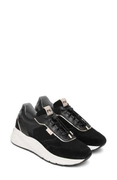 Nerogiardini Bungee Leather Sneaker In Black