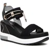 Nerogiardini Bungee Platform Wedge Sandal In Black