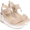 Nerogiardini Bungee Platform Wedge Sandal In Neutral