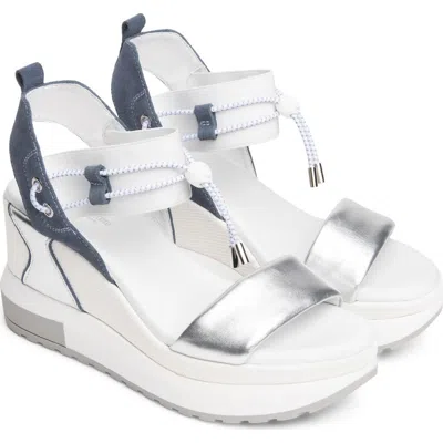 Nerogiardini Bungee Platform Wedge Sandal In White