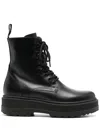 Nerogiardini Side-zip Leather Combat Boots In Black