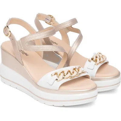Nerogiardini Chain Link Wedge Sandal In White