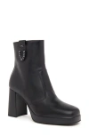 Nerogiardini Calfskin Chain Platform Booties In Black