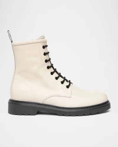 Nerogiardini Clean Leather Combat Booties In White