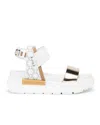 Nerogiardini Corda Sandals In Gold/white In Multi