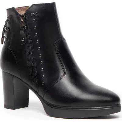 NEROGIARDINI NEROGIARDINI CORSET ZIP LEATHER PLATFORM BOOTIE