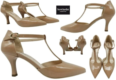 Pre-owned Nerogiardini Court Shoes Woman Nero Giardini E409310de E409311de Mary Jane Casual Leather In Nude
