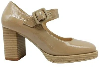 Pre-owned Nerogiardini Women's Decollete Nero Giardini E306280d Mary Jane Shoes Casual Platform Leather In Sand