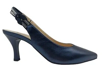 Pre-owned Nerogiardini Court Shoes Women's  E218342de Open Al Heel Casual Elegant Blue