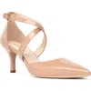 Nerogiardini Crisscross Strap Pointed Toe Pump In Nude