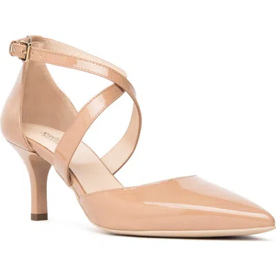 Nerogiardini Crisscross Strap Pointed Toe Pump In Nude