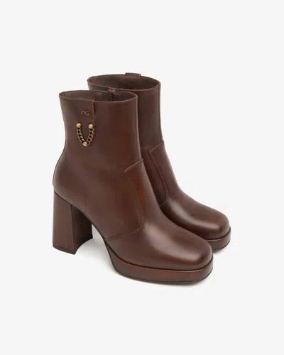 Nerogiardini Delavato Women's Ankle Boot In Beige In Burgundy