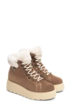 Nerogiardini Faux Shearling Platform Hiker Boot In Brown