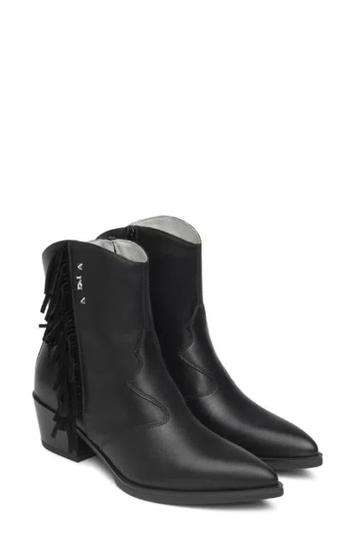 Nerogiardini Fringe Western Bootie In Black