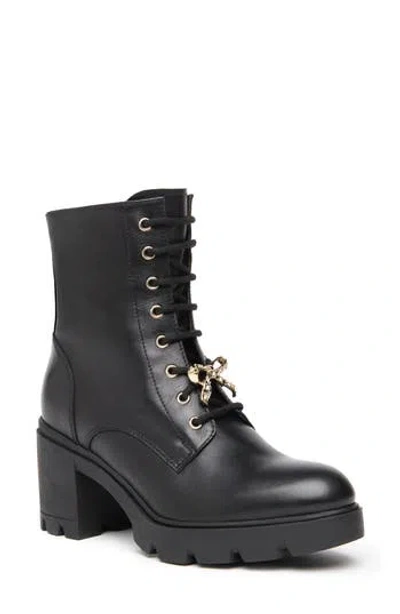 Nerogiardini Gems Block Heel Bootie In Black
