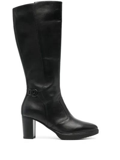 Nerogiardini Guanto 75mm Leather Boots In Black