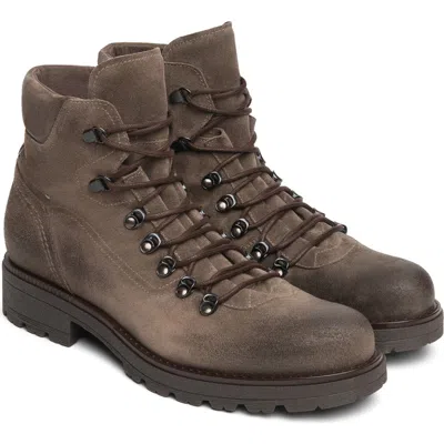 Nerogiardini Hiker Leather Boot In Gray
