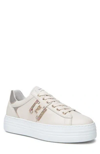 Nerogiardini Jewel Logo Platform Sneaker In Neutral