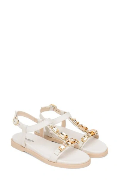 Nerogiardini Jeweled T-strap Sandal In White