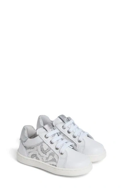 Nerogiardini Babies'  Kids' Floral Mesh Sneaker In White