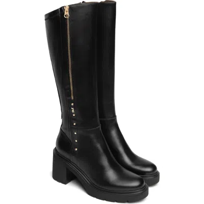 Nerogiardini Knee High Block Heel Boot In Black