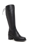 Nerogiardini Leather Corset Lace-up Knee Boots In Black