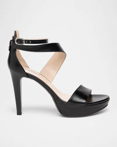 NEROGIARDINI LEATHER ANKLE-STRAP PLATFORM SANDALS