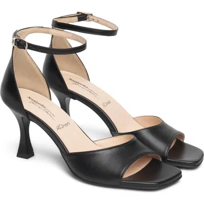 Nerogiardini Leather Ankle Strap Sandal In Black