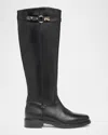 Nerogiardini Leather Buckle Tall Riding Boots In Black
