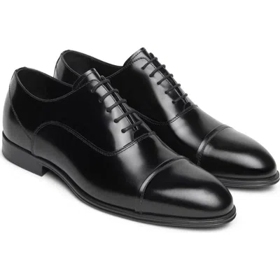 Nerogiardini Leather Cap Toe Oxford In Black