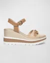 Nerogiardini Leather Chain Wedge Platform Sandals In Beige/khaki