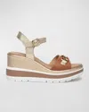 Nerogiardini Chain Ankle Strap Platform Wedge Sandal In Brown