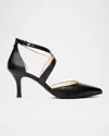 Nerogiardini Leather Crisscross Mid-heel Pumps In Black