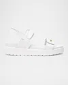 Nerogiardini Leather Double-grip Flatform Sandals In White