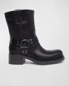 Nerogiardini Leather Harness Biker Booties In Black