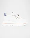 Nerogiardini Leather Jeweled Low-top Sneakers In White/platino