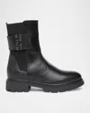 Nerogiardini Leather Logo-strap Chelsea Booties In Black