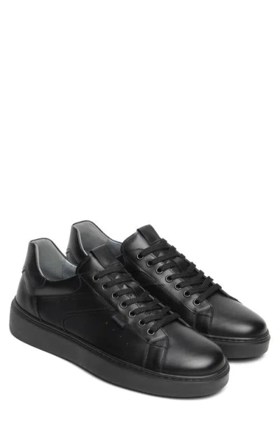 Nerogiardini Leather Low Top Sneaker In Black