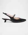 Nerogiardini Leather Mary Jane Slingback Pumps In Black