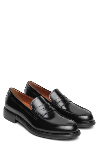 Nerogiardini Leather Penny Loafer In Black