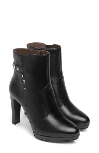 Nerogiardini Leather Platform Studded Bootie In Black