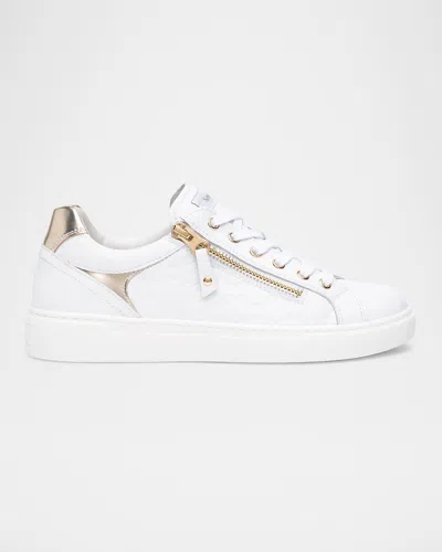 NEROGIARDINI LEATHER SIDE ZIP LOW-TOP SNEAKERS