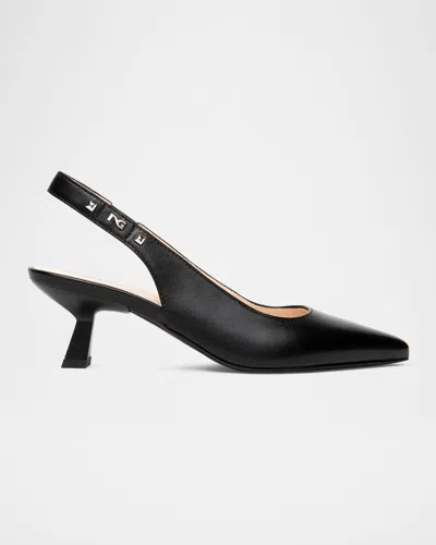 NEROGIARDINI LEATHER SLINGBACK PUMPS