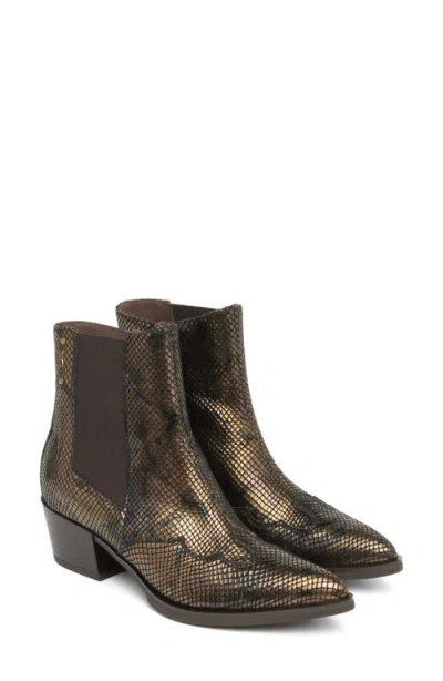 Nerogiardini Leather Western Chelsea Bootie In Green