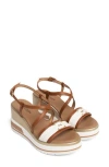 Nerogiardini Logo Plate Platform Wedge Sandal In Multi