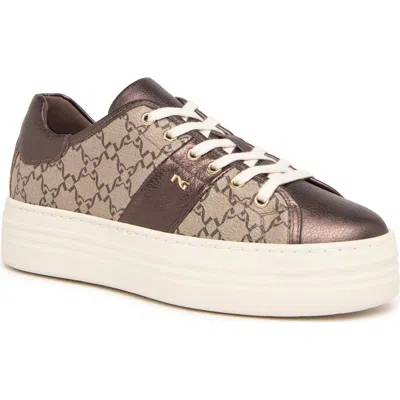 Nerogiardini Logo Skater Platform Sneaker In Brown