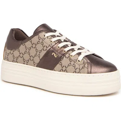 Nerogiardini Logo Skater Platform Sneaker In Open Brown