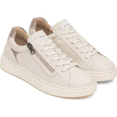 Nerogiardini Low Top Side Zip Sneaker In Neutral