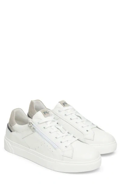 Nerogiardini Low Top Side Zip Sneaker In White