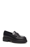 Nerogiardini Metallic Leather Chain Lug-sole Loafers In Black